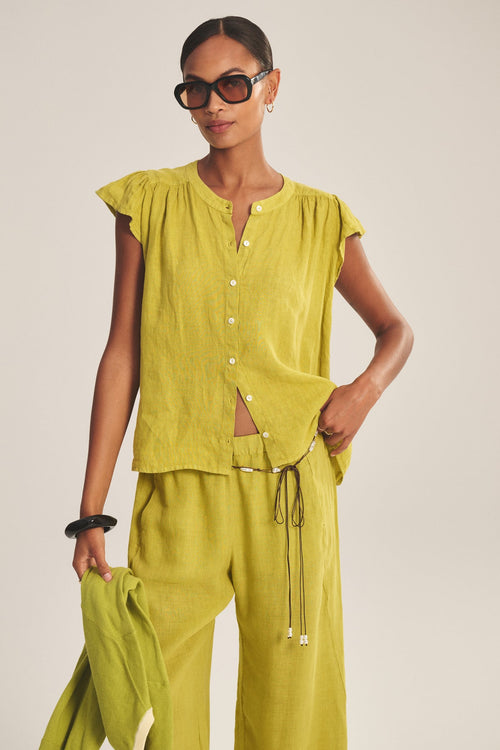 JANEY LINEN TOP