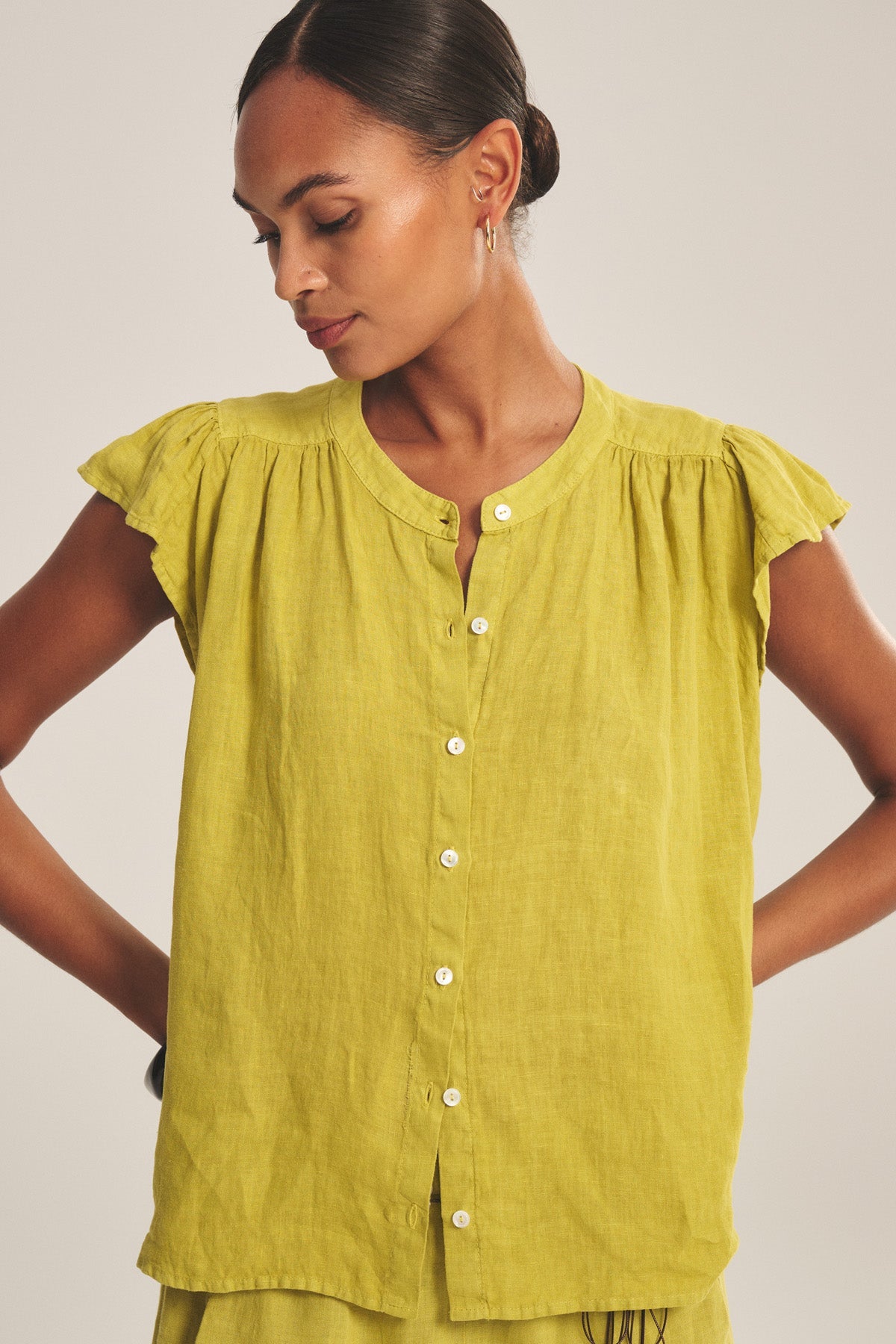 JANEY LINEN TOP