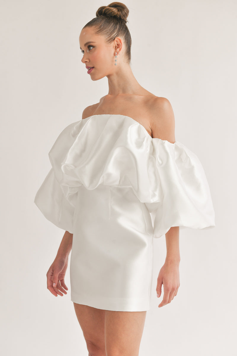 Theresa Off-The-Shoulder Puff Sleeve Mini Dress